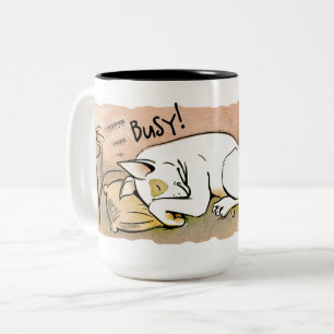 Tasse de café de bull-terrier de sommeil