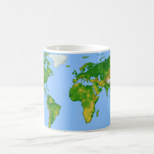Tasse de café de carte du monde