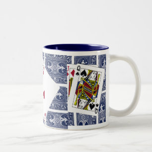 Tasse de café de cartes de jeu