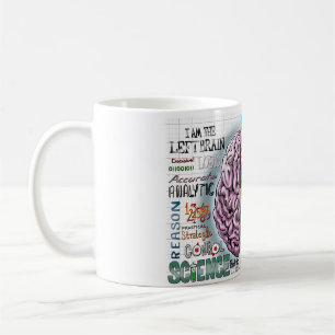 Tasse de café de cerveau gauche de cerveau droit