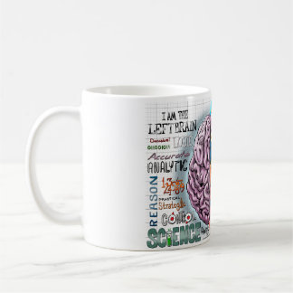 Tasse de café de cerveau gauche de cerveau droit