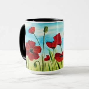 Tasse de café de champ de pavot