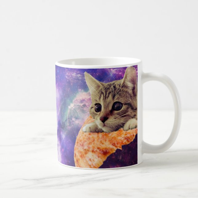 Tasse de café de chat de pizza de l'espace (Droite)