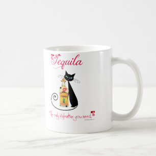 Tasse de café de chat de tequila de Saint-Valentin