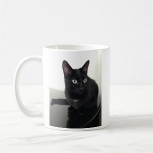 Tasse de café de chat noir