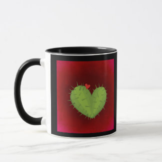 Tasse de café de coeur de cactus
