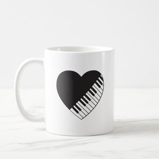 Tasse de café de coeur de piano (Gauche)