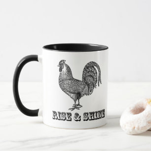 Tasse de café de coq de hausse et d'éclat