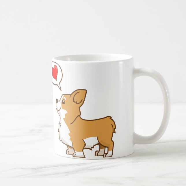 Tasse de café de corgi de Saint-Valentin (Droite)