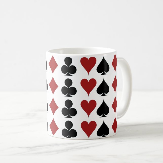 Tasse de café de costume de carte de jeu (Devant droit)
