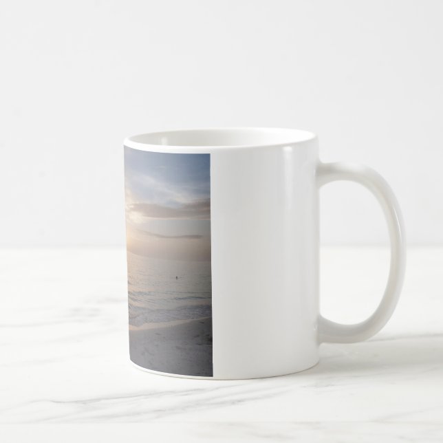 Tasse de café de coucher du soleil de plage de la (Droite)