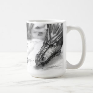 Tasse de café de croquis de dragon