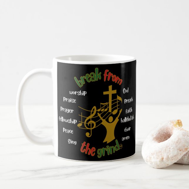 Tasse de café de culte de l'église de Noël (Avec donut)