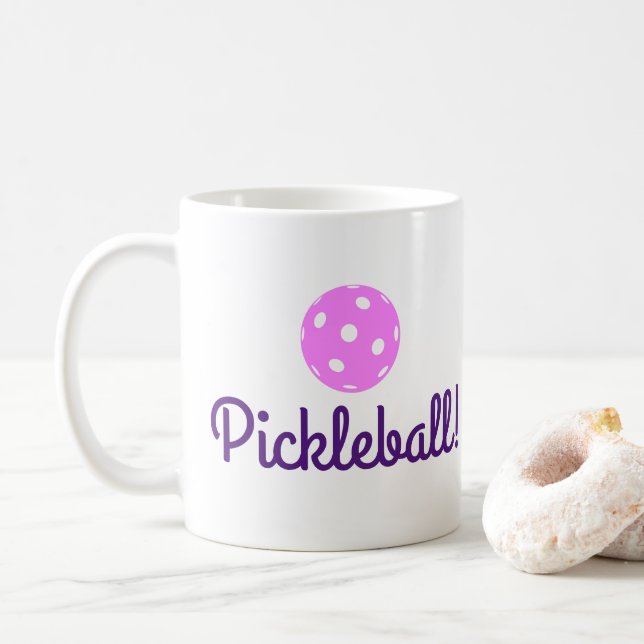 Tasse de café de dames Pickleball (rose et (Avec donut)