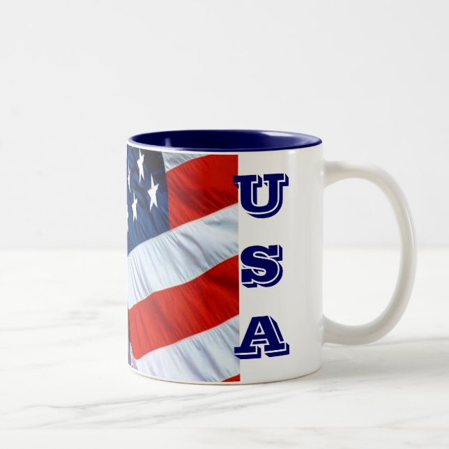 Tasse de café de drapeau des Etats-Unis (Droit)