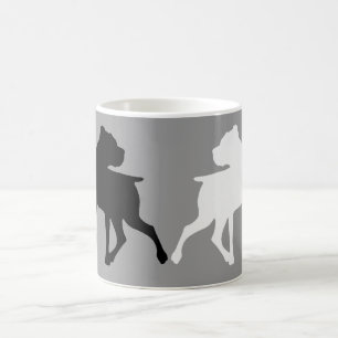 Tasse de café de duo de silhouette de boxeur