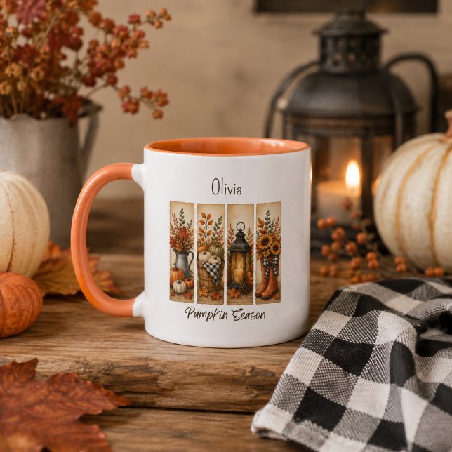 Tasse de café de ferme rustique pour la saison des (Créateur téléchargé)