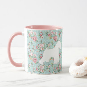 Tasse de café de fleur de Schnauzer