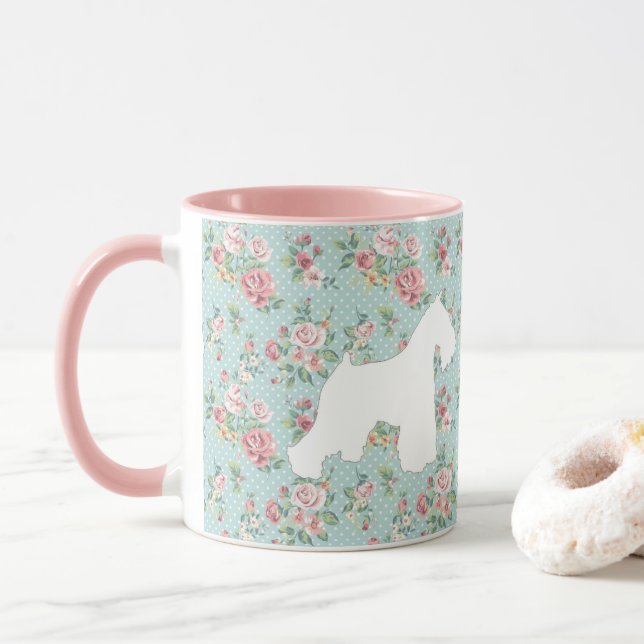 Tasse de café de fleur de Schnauzer (Avec donut)