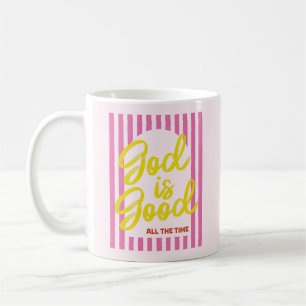 Tasse de café de foi chrétienne Dieu est bon tout
