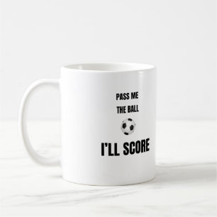Tasse de café de football « Passez-moi le ballon »