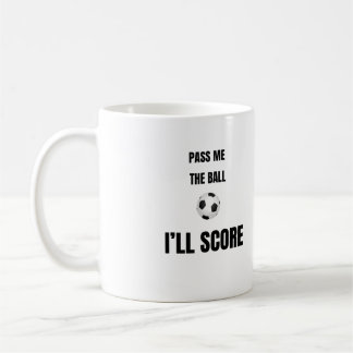 Tasse de café de football « Passez-moi le ballon »