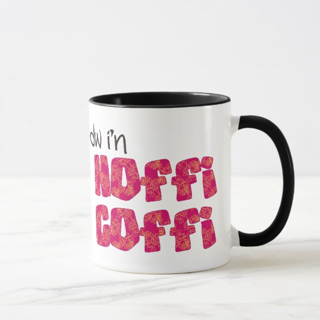 Tasse de café de Gallois : Hoffi Coffi, rose et (Droite)