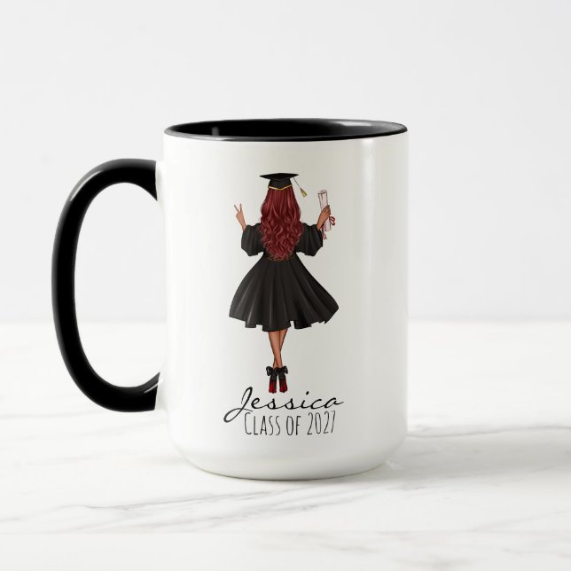 Tasse de café de graduation rouge impertinente per (Gauche)