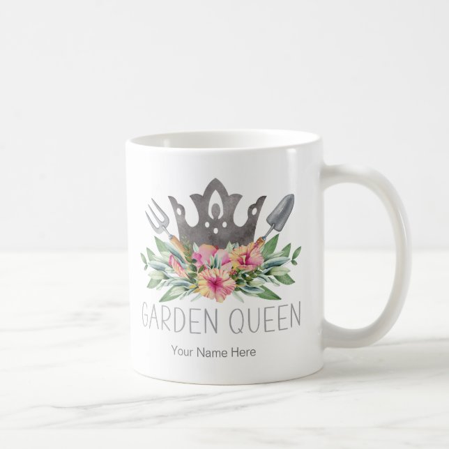 Tasse de café de jardinier à aquarelle Boho Queen  (Droite)
