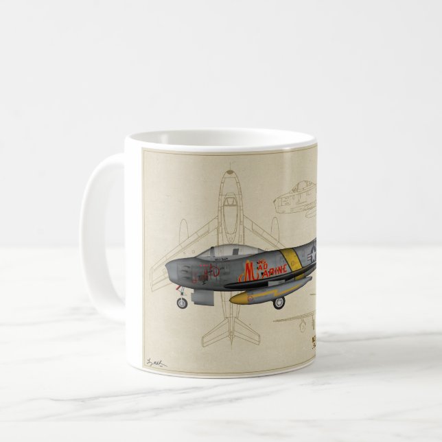 Tasse de café de jet du sabre F-86 (Devant gauche)