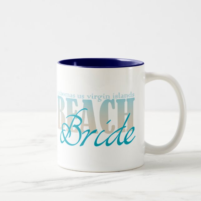 Tasse de café de jeune mariée de plage de St (Droit)