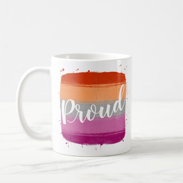Tasse de café de la fierté du drapeau lesbien (Gauche)