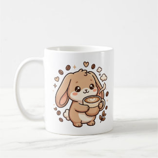 Tasse de café de lapin mignon Latte Cœur