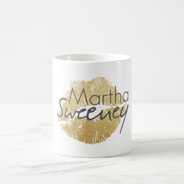 Tasse de café de lèvres d'or de Martha Sweeney (Centre)