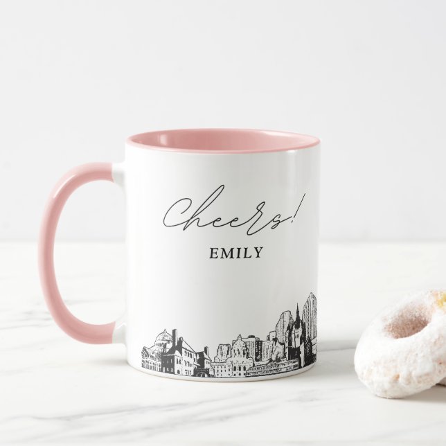 Tasse de café de mariage personnalisée à St. Paul (Avec donut)