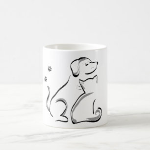 Tasse de café de meilleurs amis de chat et de