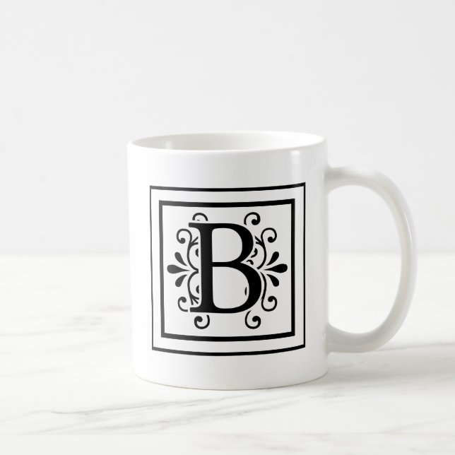 Tasse de café de monogramme de la lettre B (Droite)