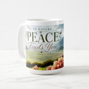 Tasse de café de nature inspirante « La paix vous
