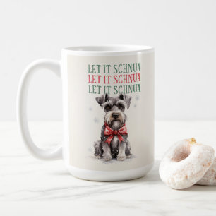 Tasse de café de Noël avec un Schnauzer drôle