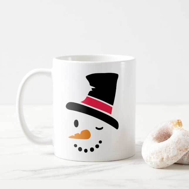 Tasse de café de Noël de bonhomme de neige (Avec donut)