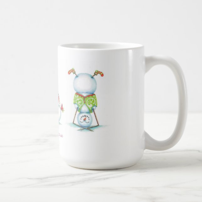 Tasse de café de Noël de bonhomme de neige de yoga (Droite)