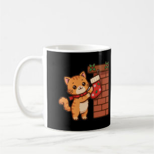 Tasse de café de Noël Kitty Cheminée
