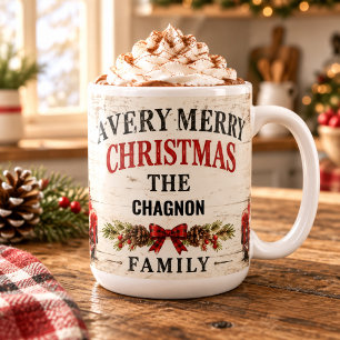 Tasse de café de Noël personnalisée pour ferme cos