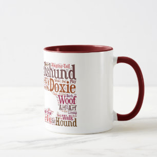 Tasse de café de nuage de mot de Doxie de teckel