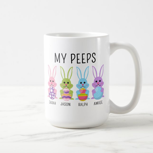 Tasse de café de Pâques personnalisée avec un nom  (Droite)