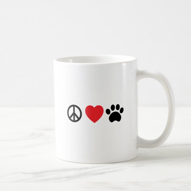 Tasse de café de patte d'amour de paix (Droite)