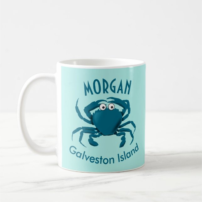 Tasse de café de plage au crabe bleu (Gauche)