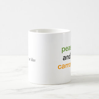 Tasse de café de pois et de carottes