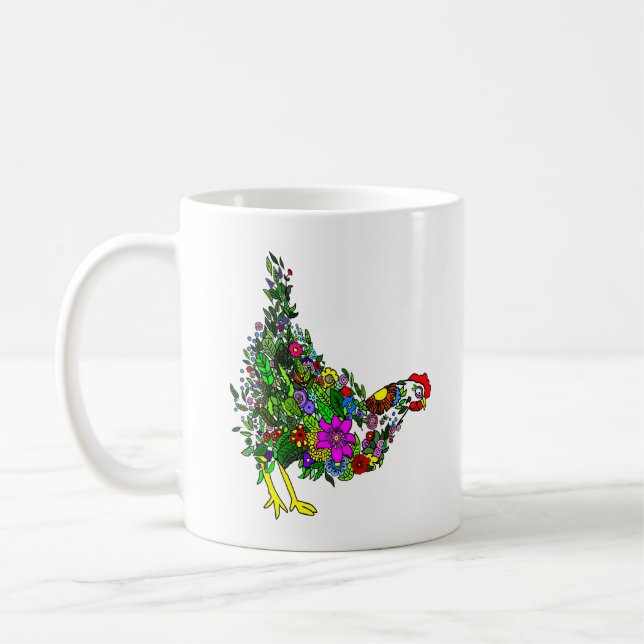 Tasse de café de poulet de fleur (Gauche)
