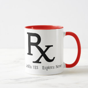 Tasse de café de prescription de Rx